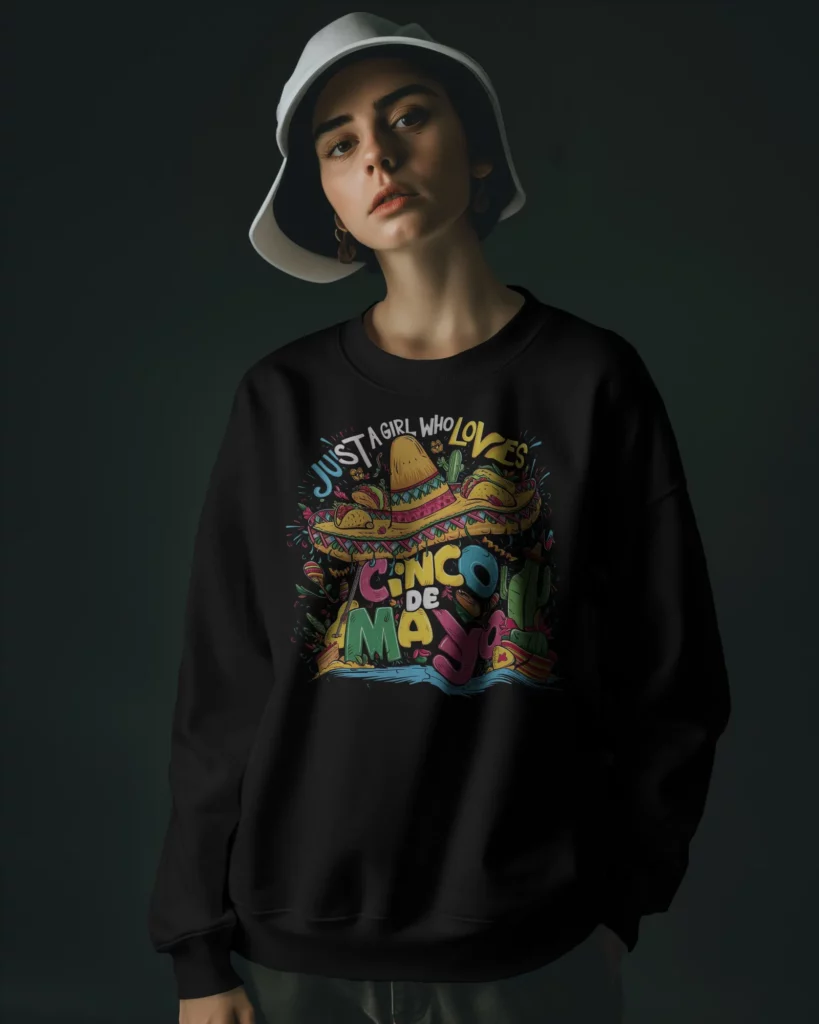 model wearing sweatshirt mockup in dark setting for a photoshoot 