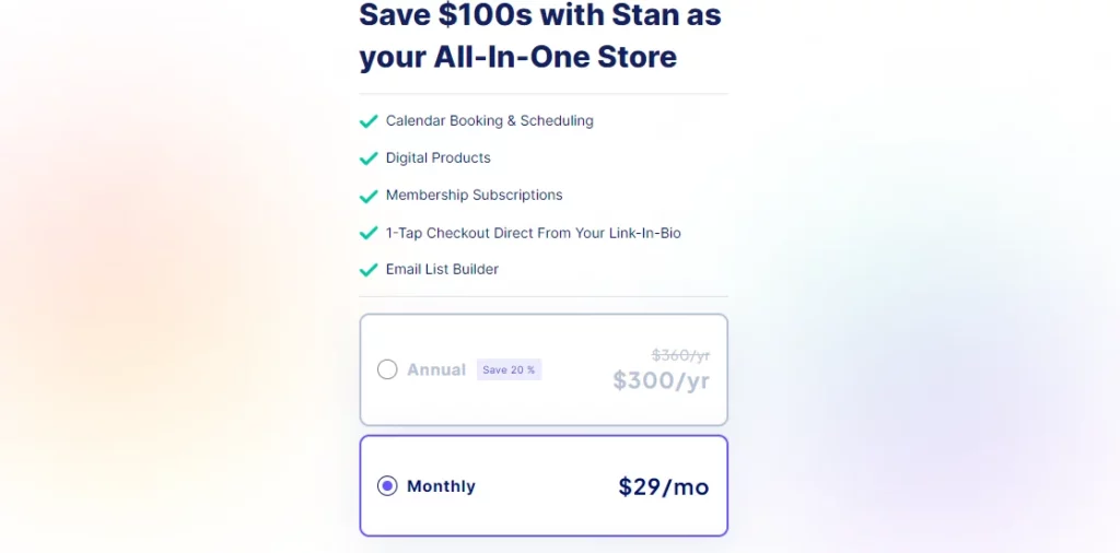 stan store pricing