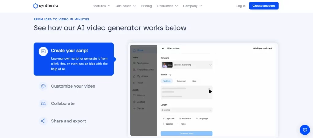 synthesia best ai video generator