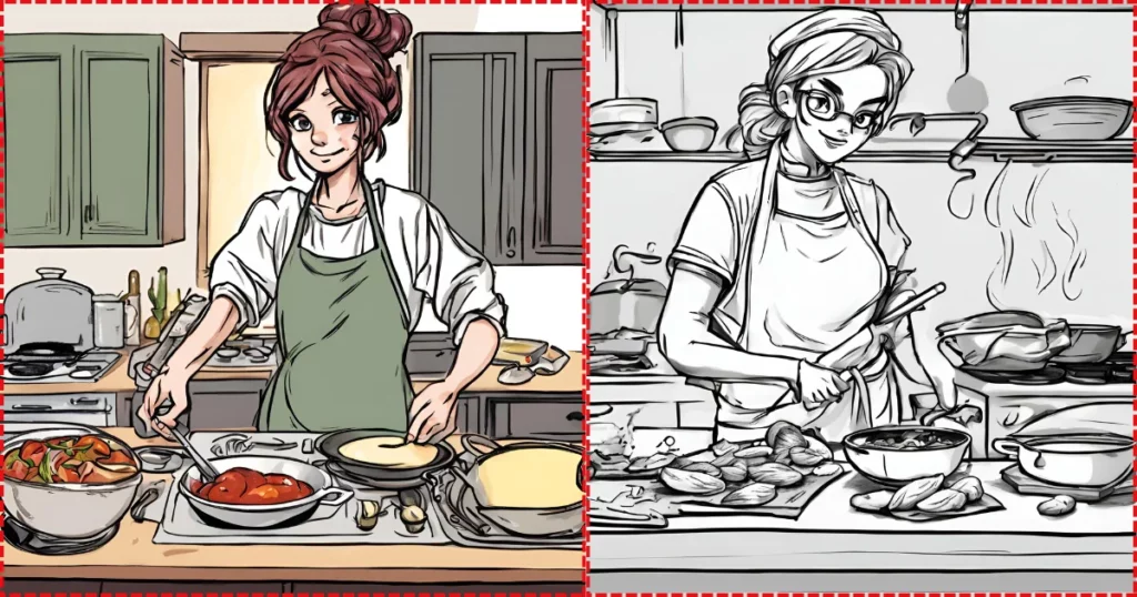 show an original character cooking or preparing a meal oc drawing prompt