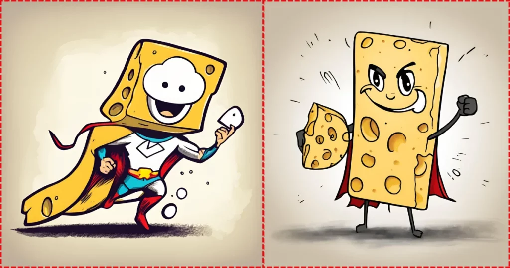 cheese superhero silly drawing prompt