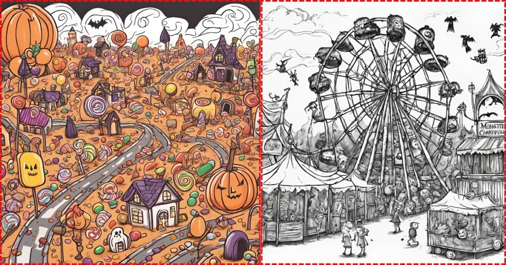 draw a land made of candy halloween drawing prompt