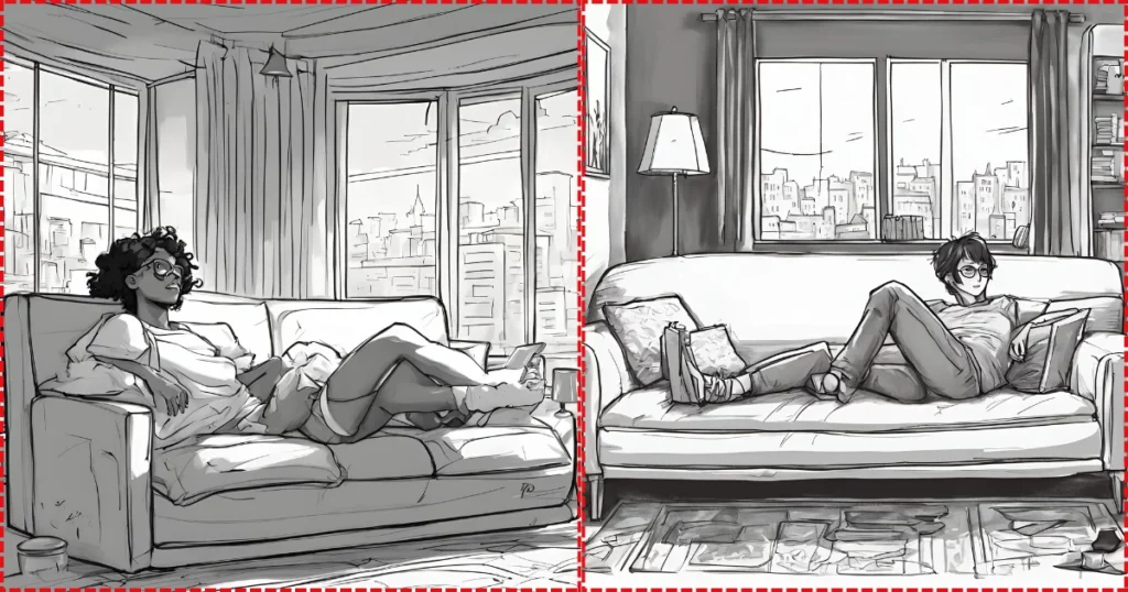 draw an original character lounging on a couch oc drawing prompt
