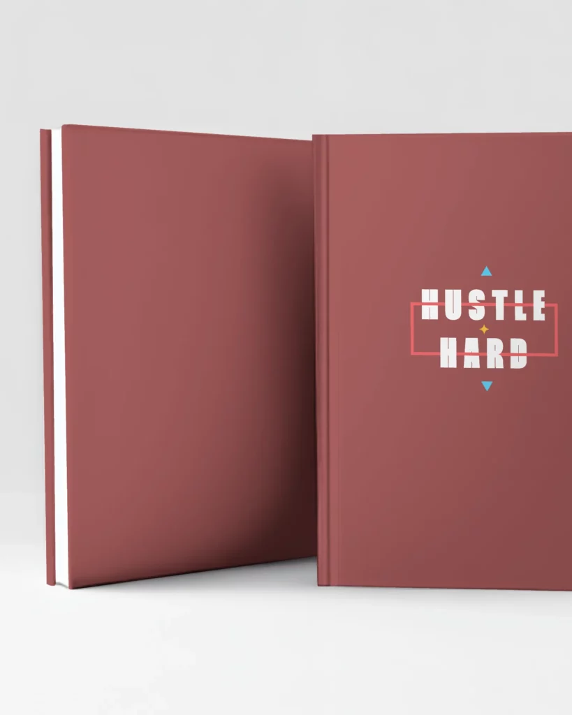 front and back standing book mockup
