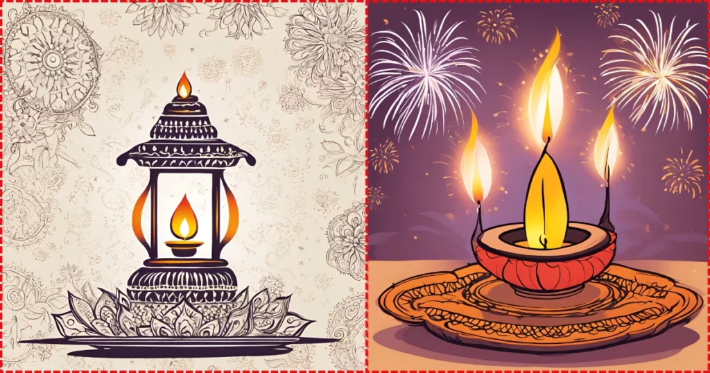 show the joy of diwali with lamps and fireworks november prompt