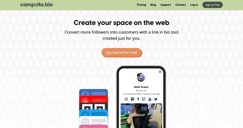 campsite.bio linktree alternative for content creators