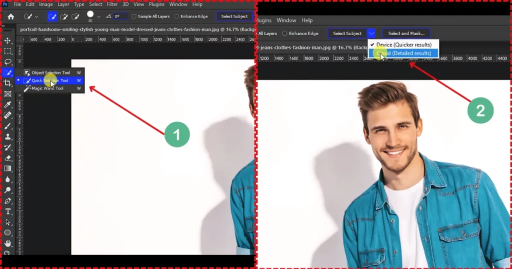choose cloud in select subject on how to remove shadow on white background in photoshop
