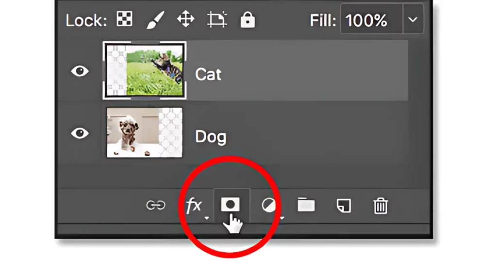 click mask icon to transparent background from logo in photoshop