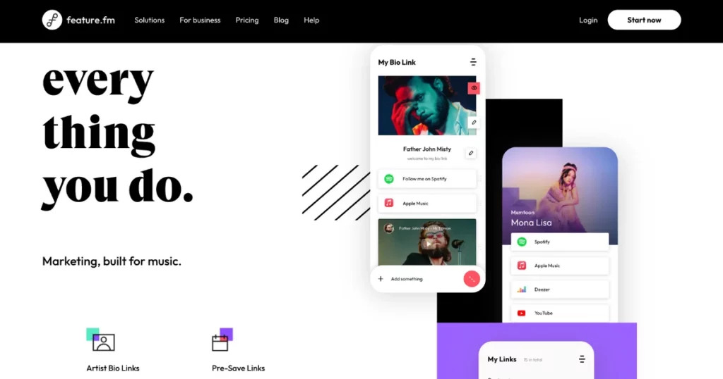 feature.fm - linktree alternative for musicians