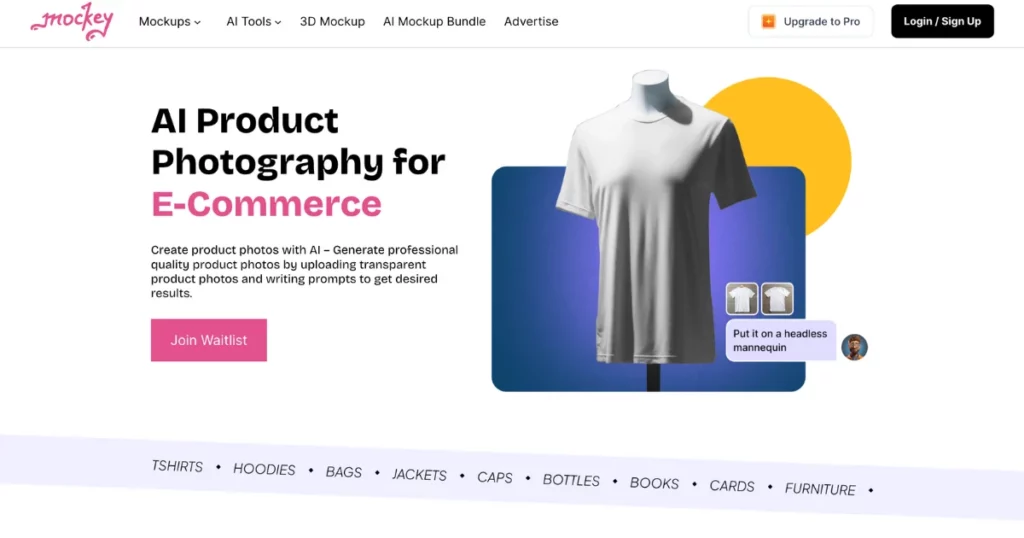 Mockey is one of the best AI tools for product photography