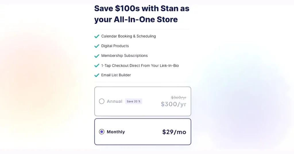 stan store pricing