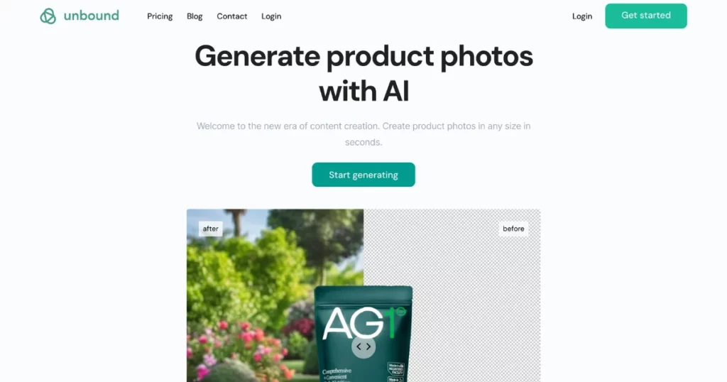 unbound - best ai tools for product photography