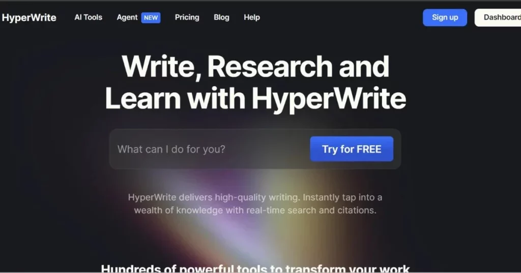 Hyperwrite is one of the best online ai tool for writing