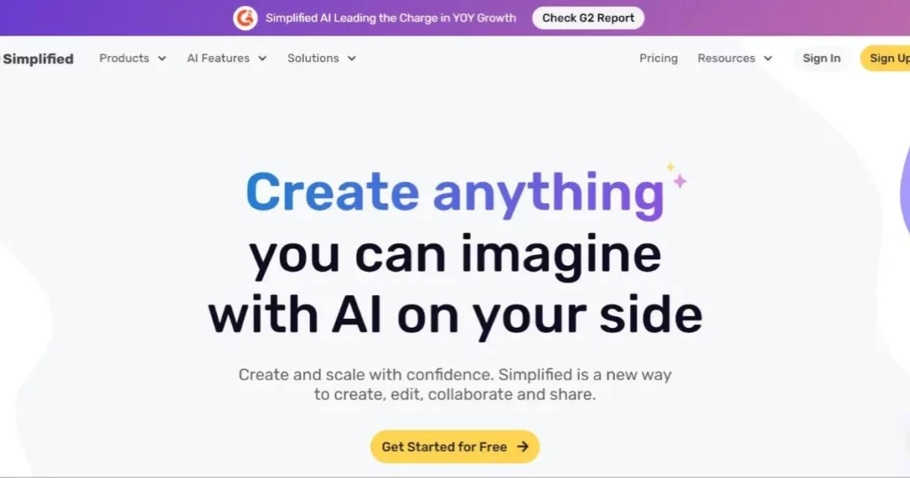 Simplified is one of the best online ai tool for writing