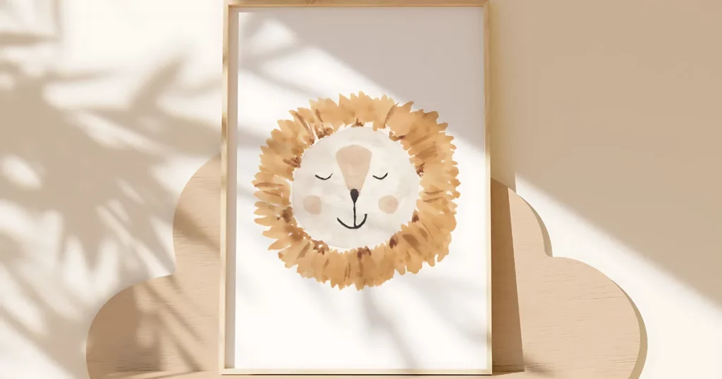 baby lion wall art to sell on etsy