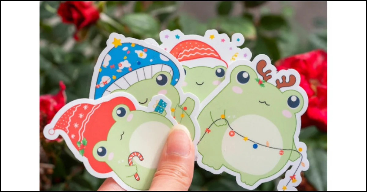 christmas frog - cute diy sticker ideas