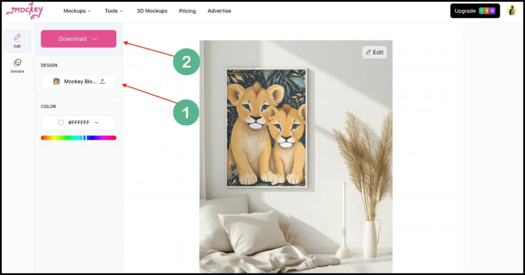 create mockup using mockey to showcase ai art