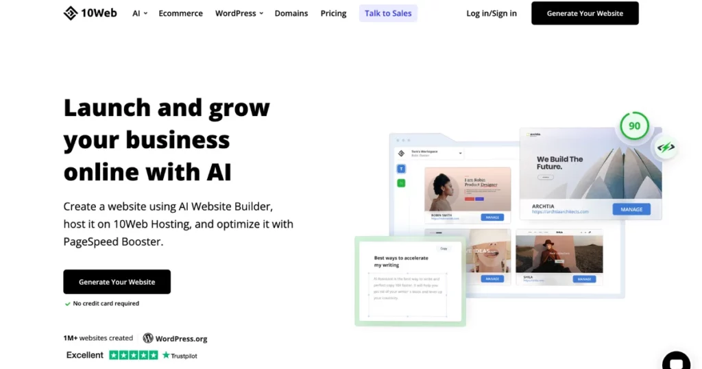 10web is one of the best AI design tools for websites