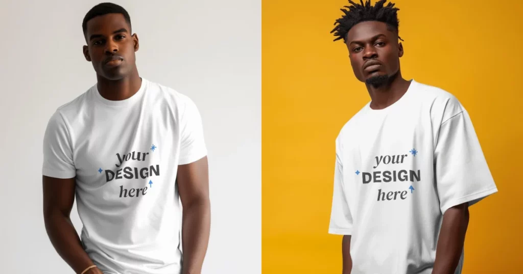 african tshirt model mockups in mockey.ai