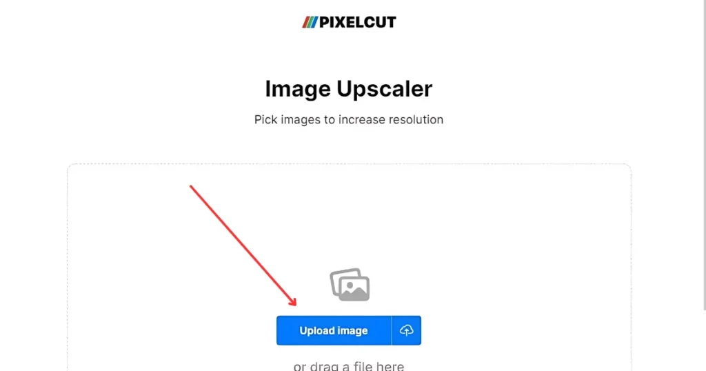 click upload image in pixelcut to increase resolution of image