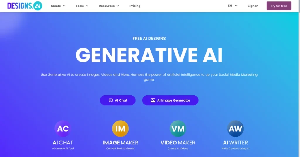 Designs.AI is one of the best AI design tools for websites