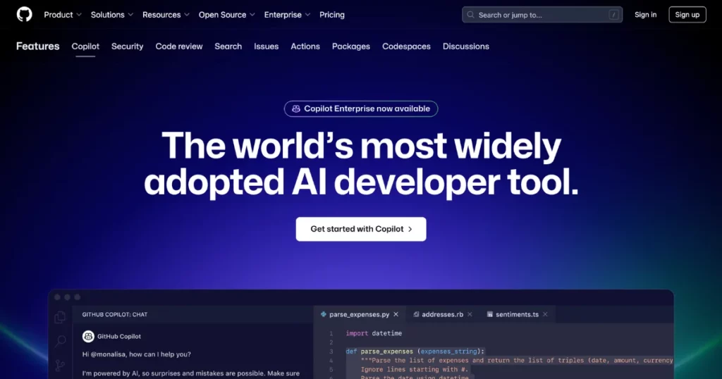 github copilot generative ai tool for enterprise