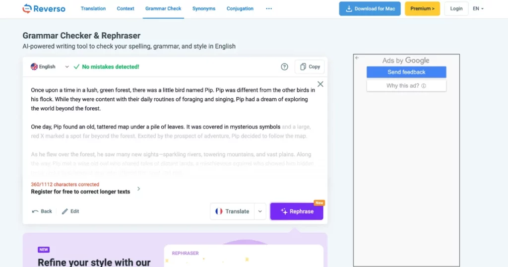 reverso alternative to grammarly for translating text