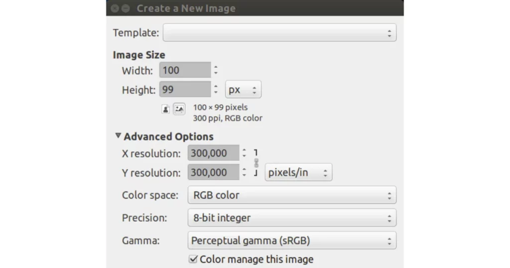 x and y resolution in gimp