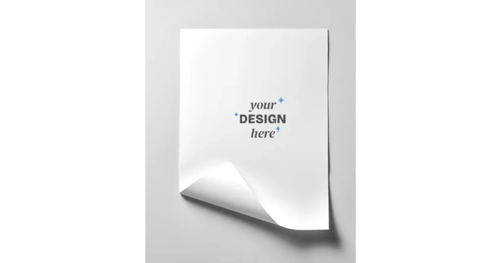 Mockup of a folded poster in flat lay format