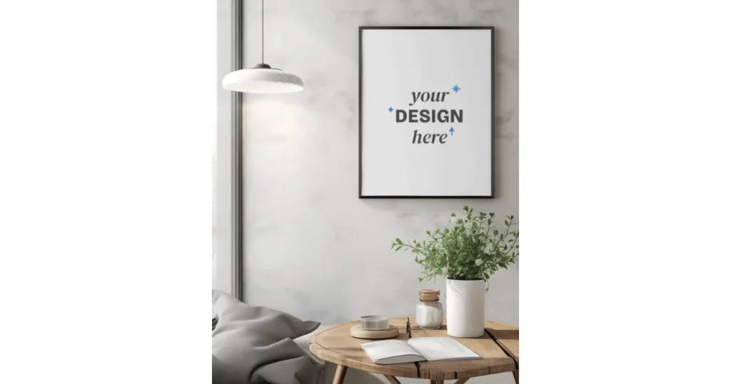 This is a mockup of a stylish poster in the living room