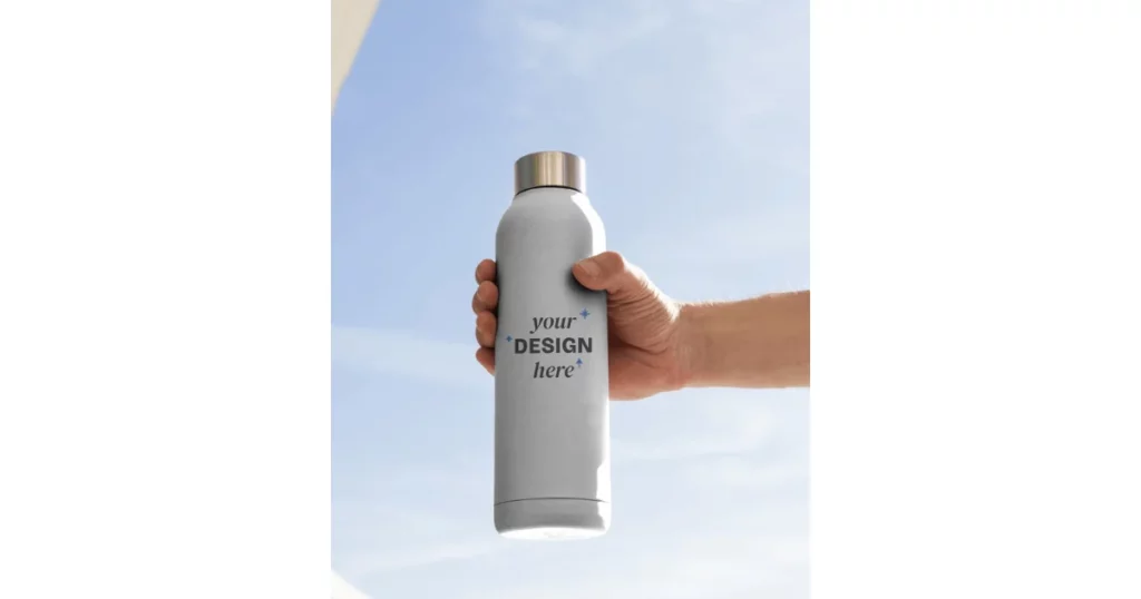 a bottle mockup holding in hand