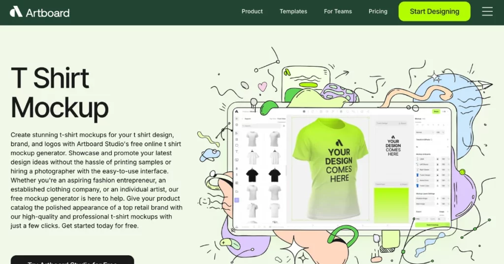 artboard studio t-shirt mockup site