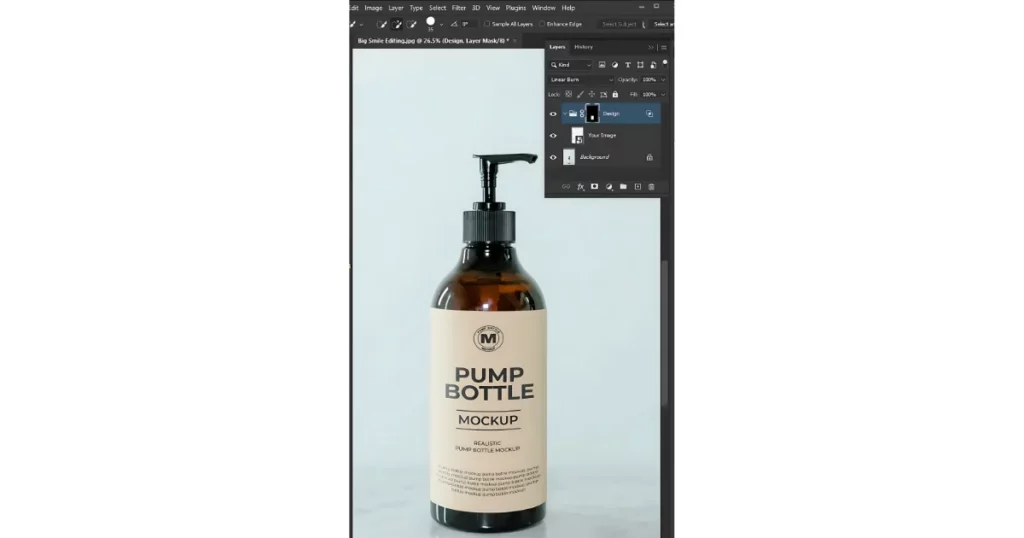 bottle mockup using photoshop