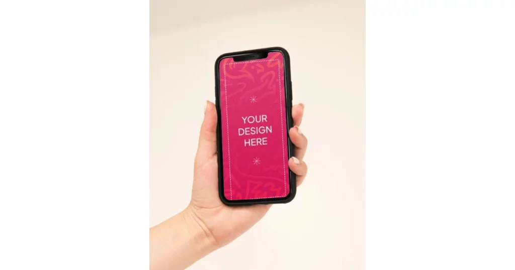 iphone mockup in hand