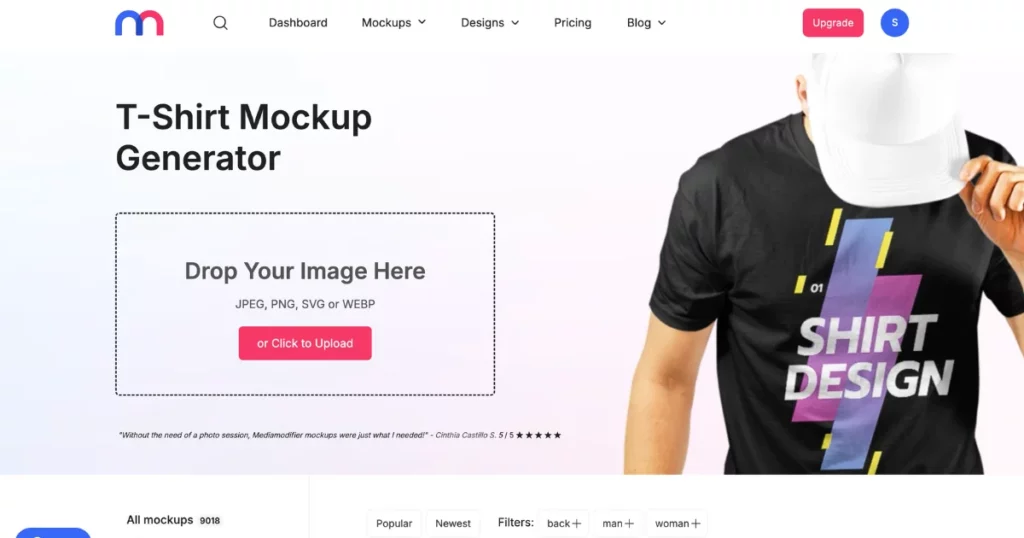 mediamodifier tshirt mockup generator