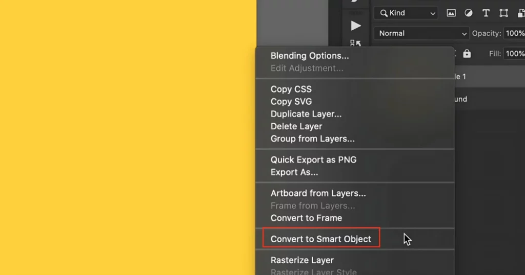 right-click the rectangle layer and select convert to smart object