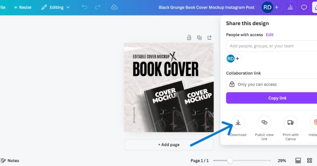 Download- Book Mockup in Canva