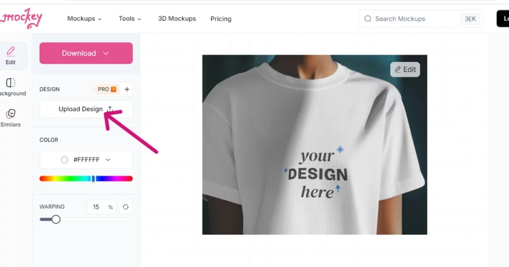 Upload design- Best Clothing mockup app