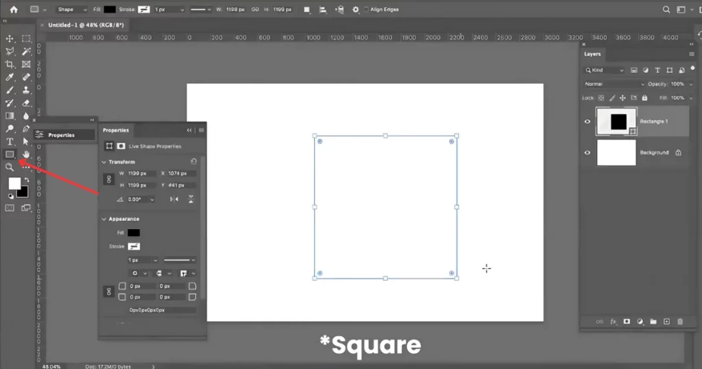 draw a rectangle in photoshop