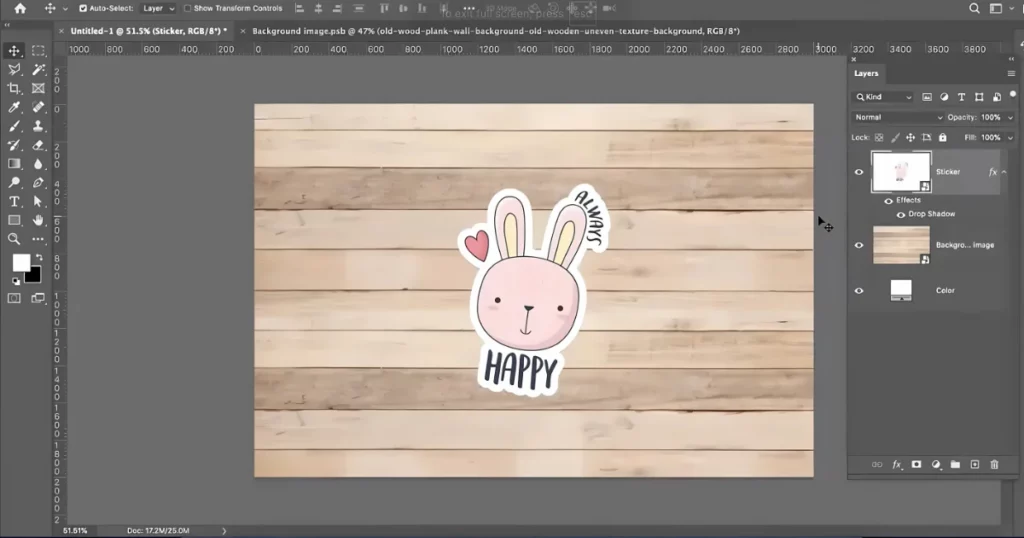 finalize your sticker mockup in photoshop