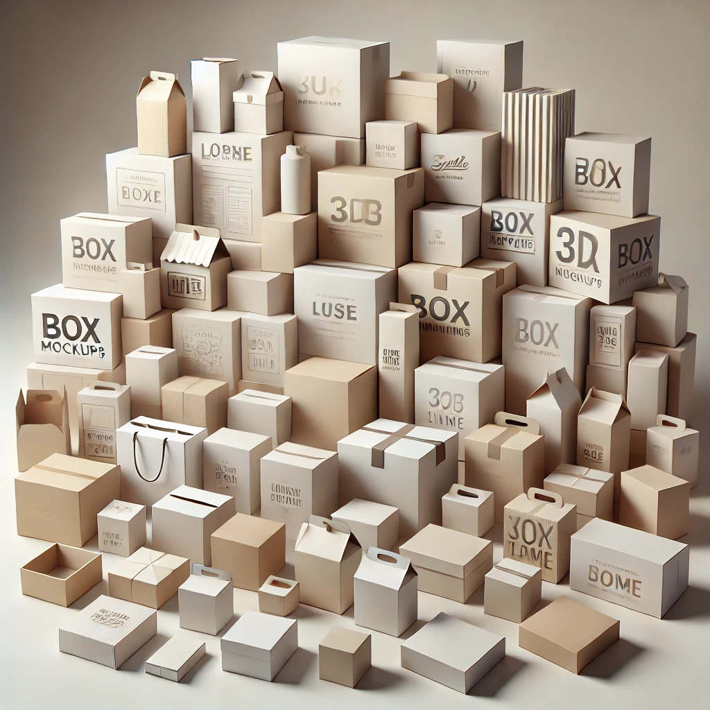 huge 3d box Mockup options