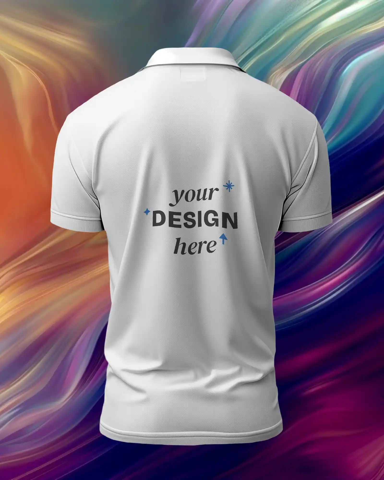 mockup of the back side of a polo shirt