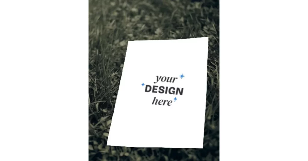 this is a mockup of a flyer that is lying on the grass