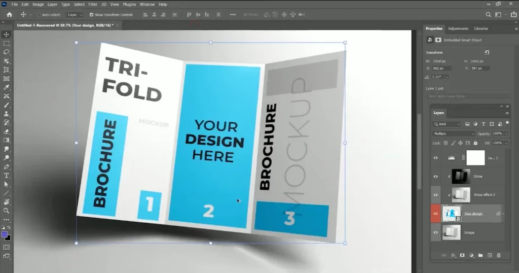 final brochure output on how to create brochure mockups in photoshop