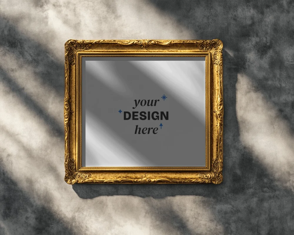 ornate-golden-photo-frame-mockup-with-textured-wall