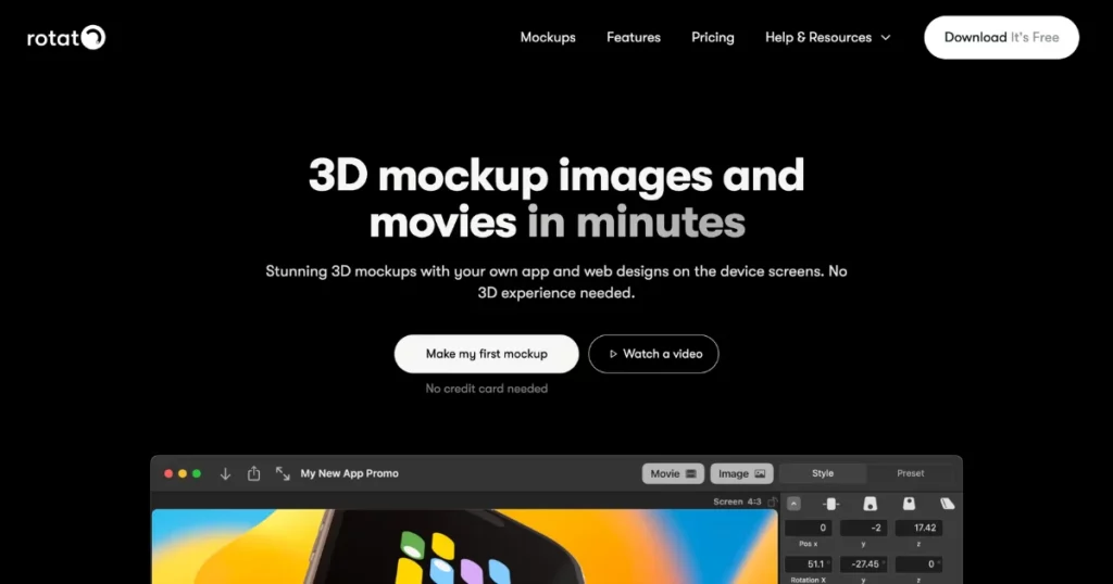 rotato.app - 3d mockup tool