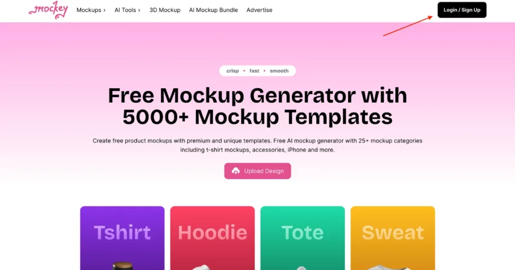 sign up to Mockey - How to create 3d mockups