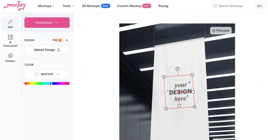 customize banner mockup in mockey ai