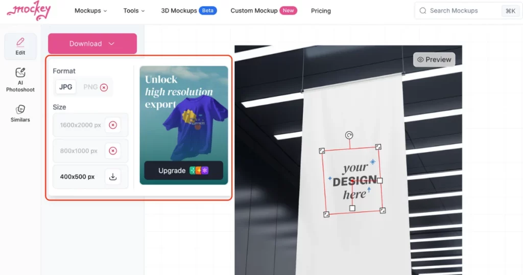 download banner mockup in mockey.ai