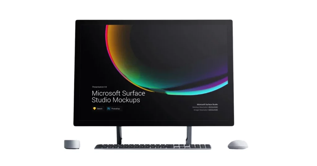 surface studio mockup in photoshop